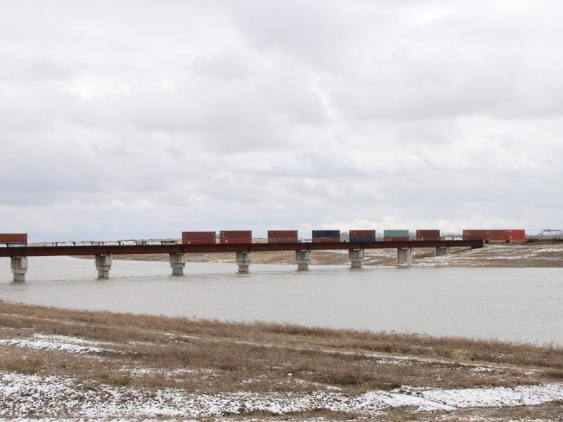 CN train over Floodway