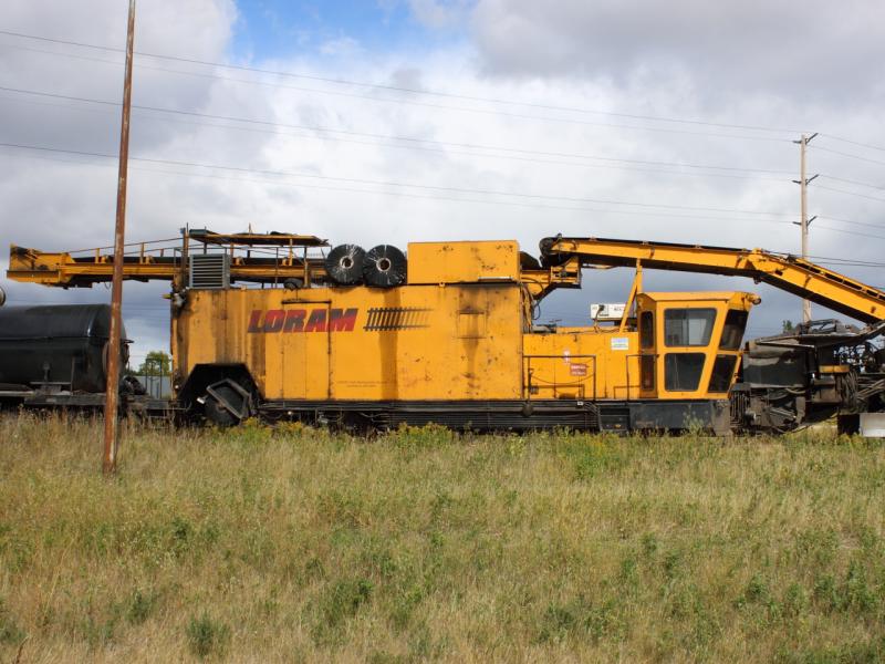 Loram ballast cleaner in Winnipeg