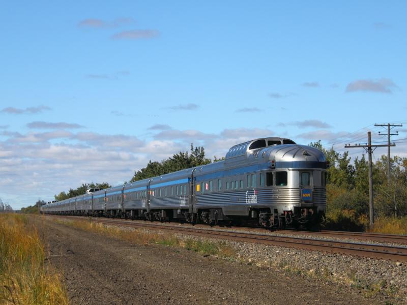 VIA Canadian passenger train in Winnipeg Manitoba