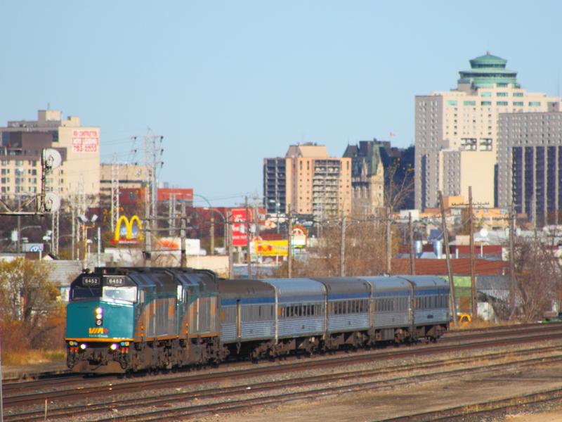 VIA 6452 and the Hudson Bay in Winnipeg