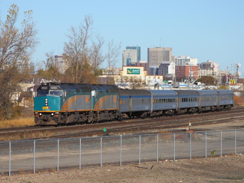 VIA 6452 and the Hudson Bay in Winnipeg