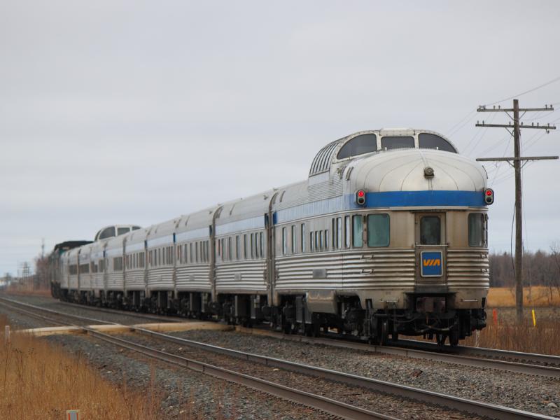 VIA's Canadian train leaving Winnipeg