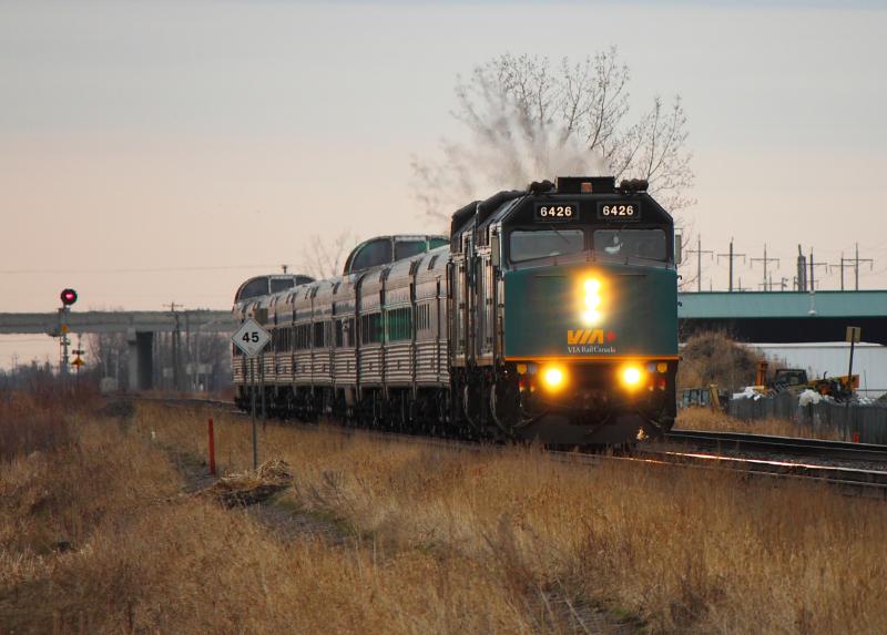 VIA 6426 leads the Canadian out of Winnipeg