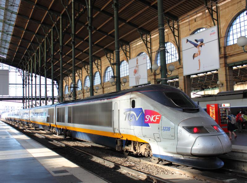 TGV trainset in Gare du Nord in Paris