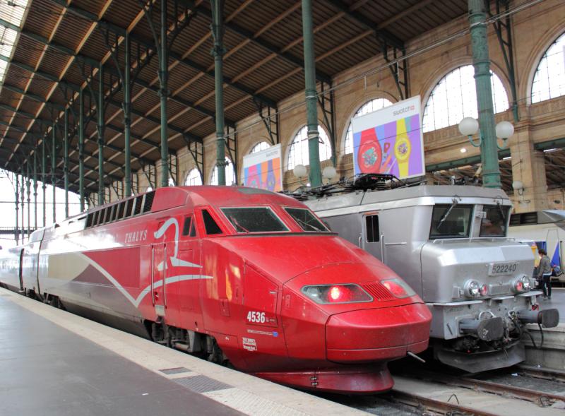 Thalys TGV trainset in Gare du Nord in Paris