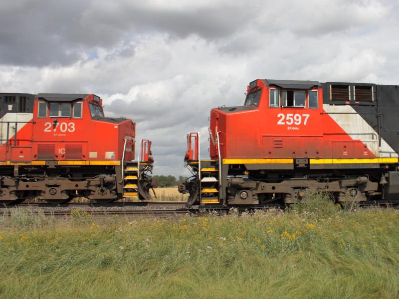 CN 2597 and IC 2703 near Winnipeg