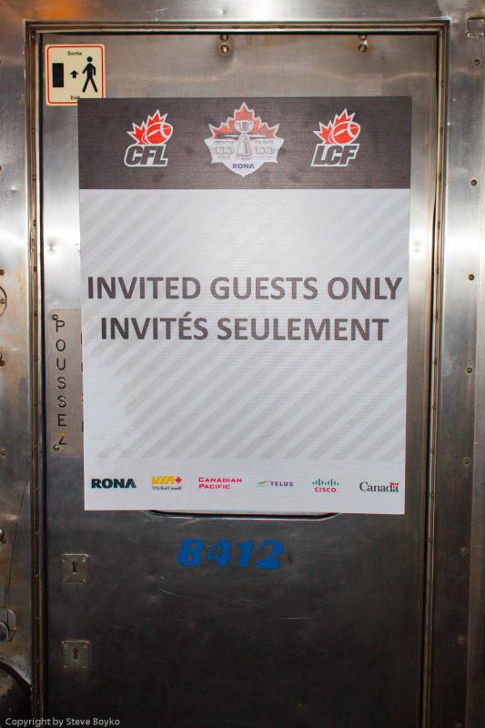 Grey Cup train diner KENT invited guests only