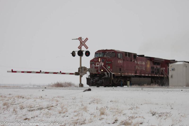 CP 9767 crossing highway 901 near Gleichen