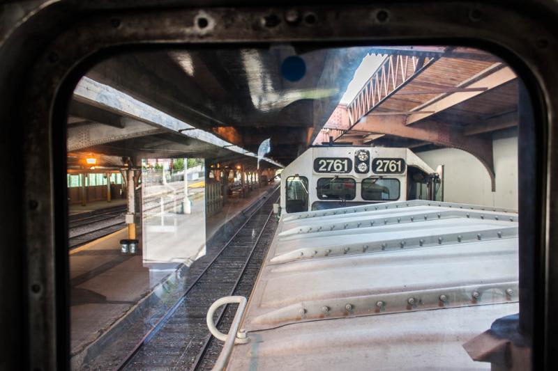 A view from the cupola of caboose BN 12580