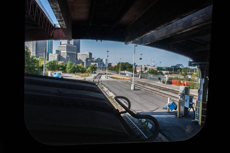 A view from the cupola of caboose BN 12580