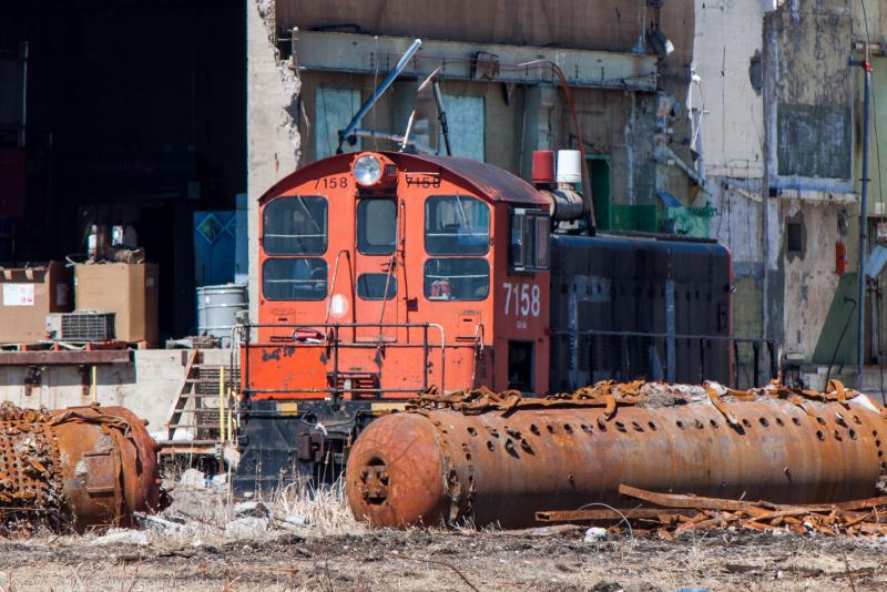 Ex CN 7158 in Pine Falls Manitoba