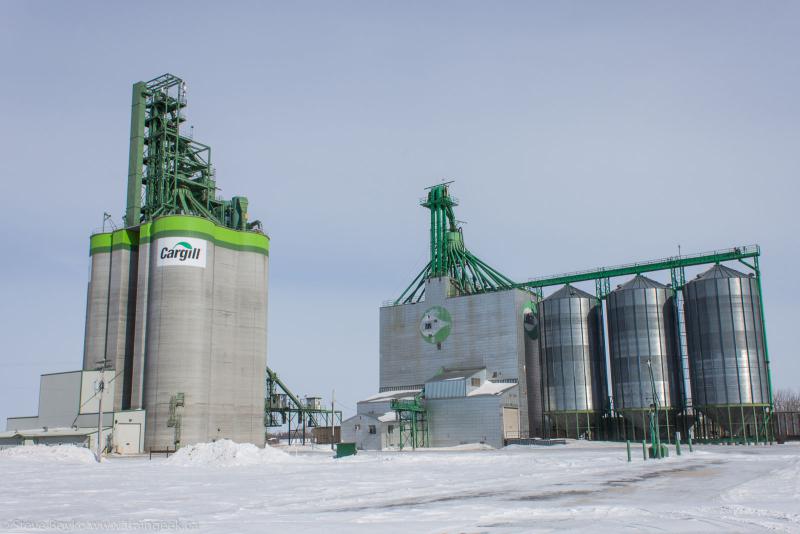 Cargill grain elevators in Morris Manitoba