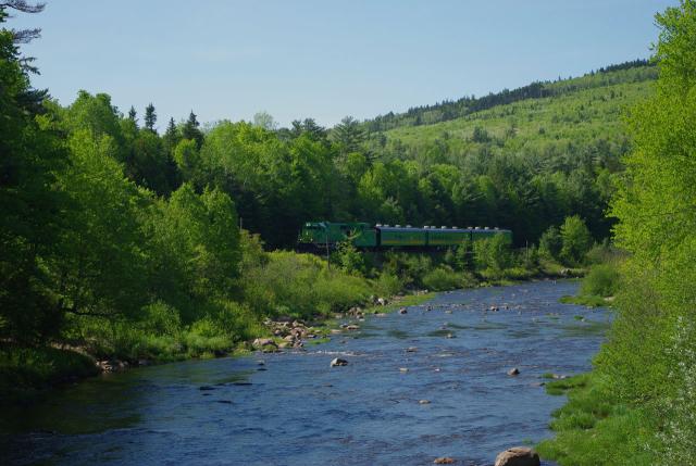 NB Southern passenger train in Blagdon, NB. Photo by David Morris.