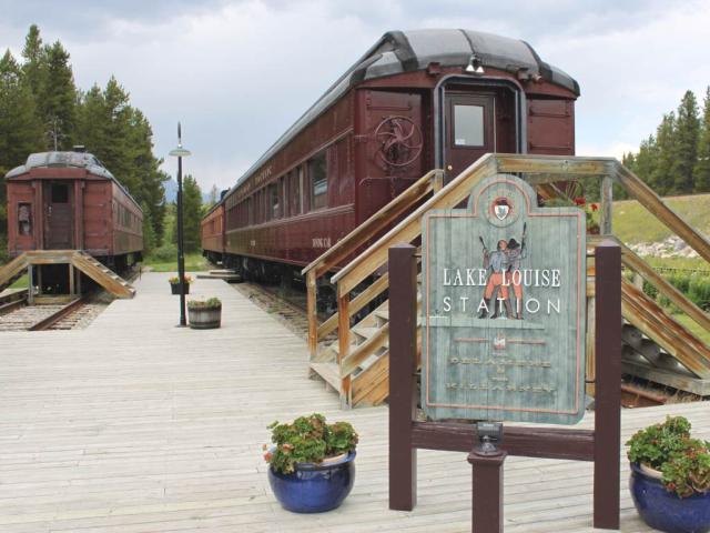 Passenger cars at Lake Louise