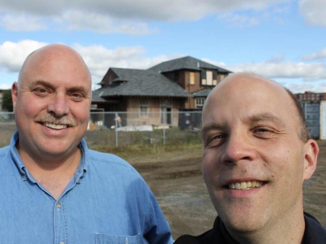 Tim Scammell and Steve Boyko at the Fredericton train station